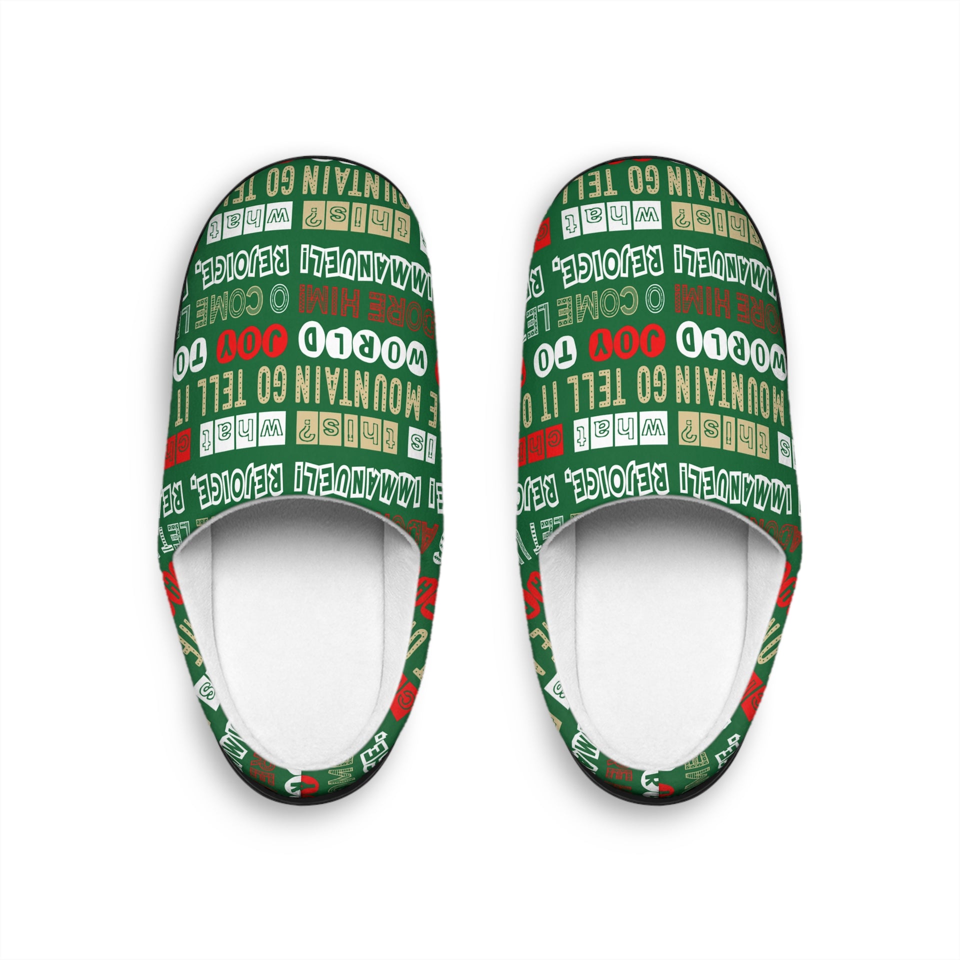 Team Jesus 365 - Christmas Indoor Slippers for Men (Holly Green)