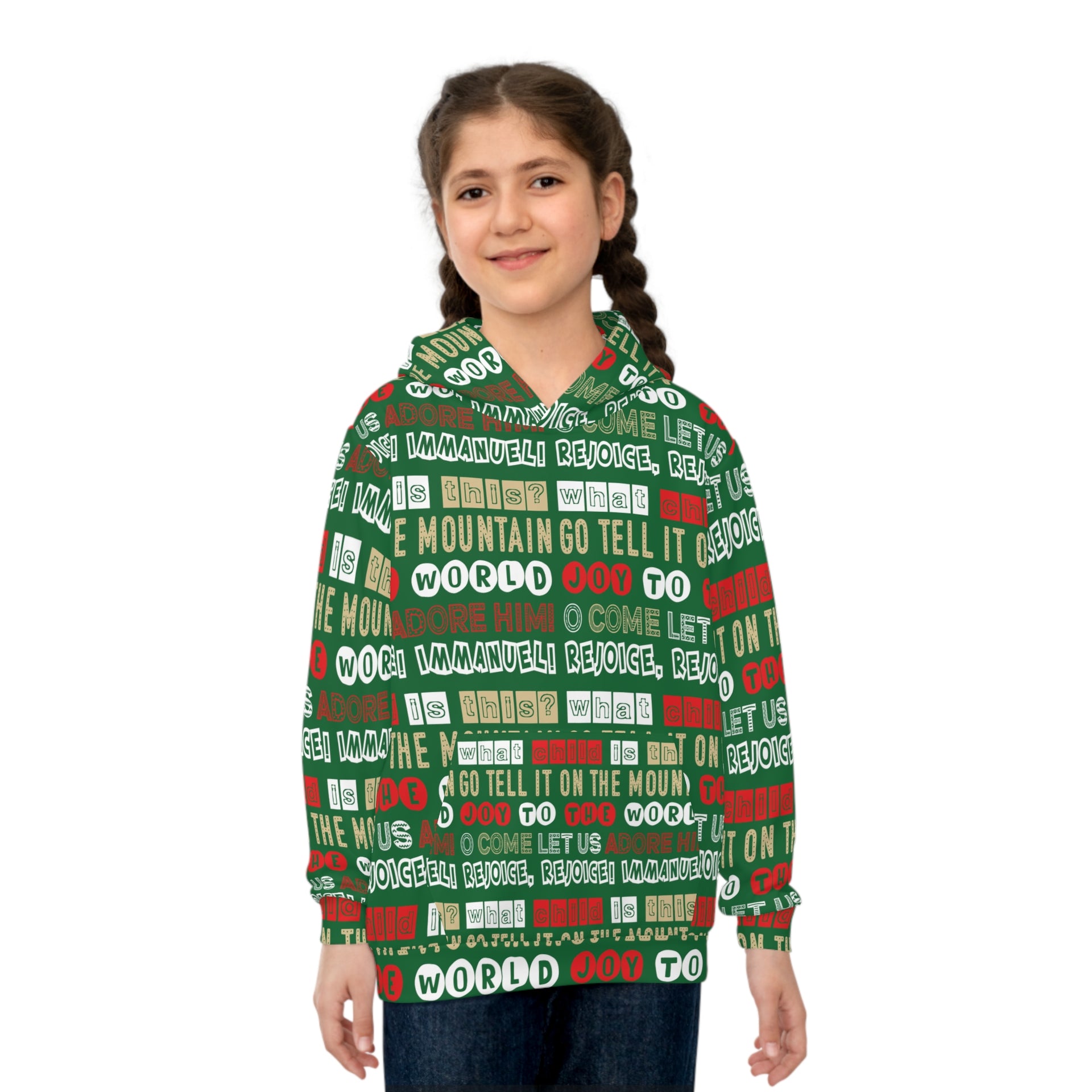 Team Jesus 365 - Christmas Children's Hoodie (Holly Green)