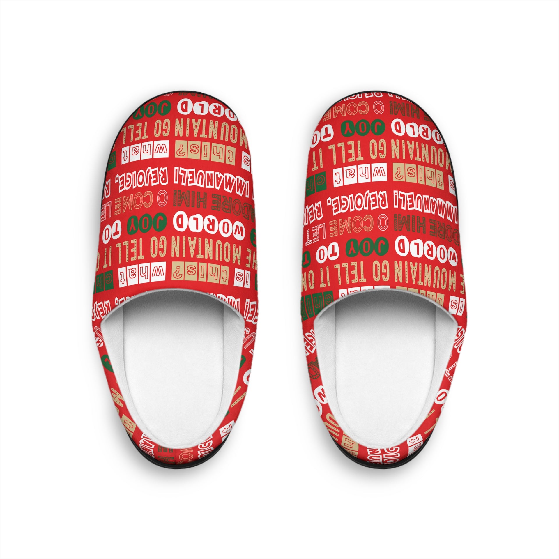 Team Jesus 365 - Christmas Indoor Slippers for Women (Jolly Red)