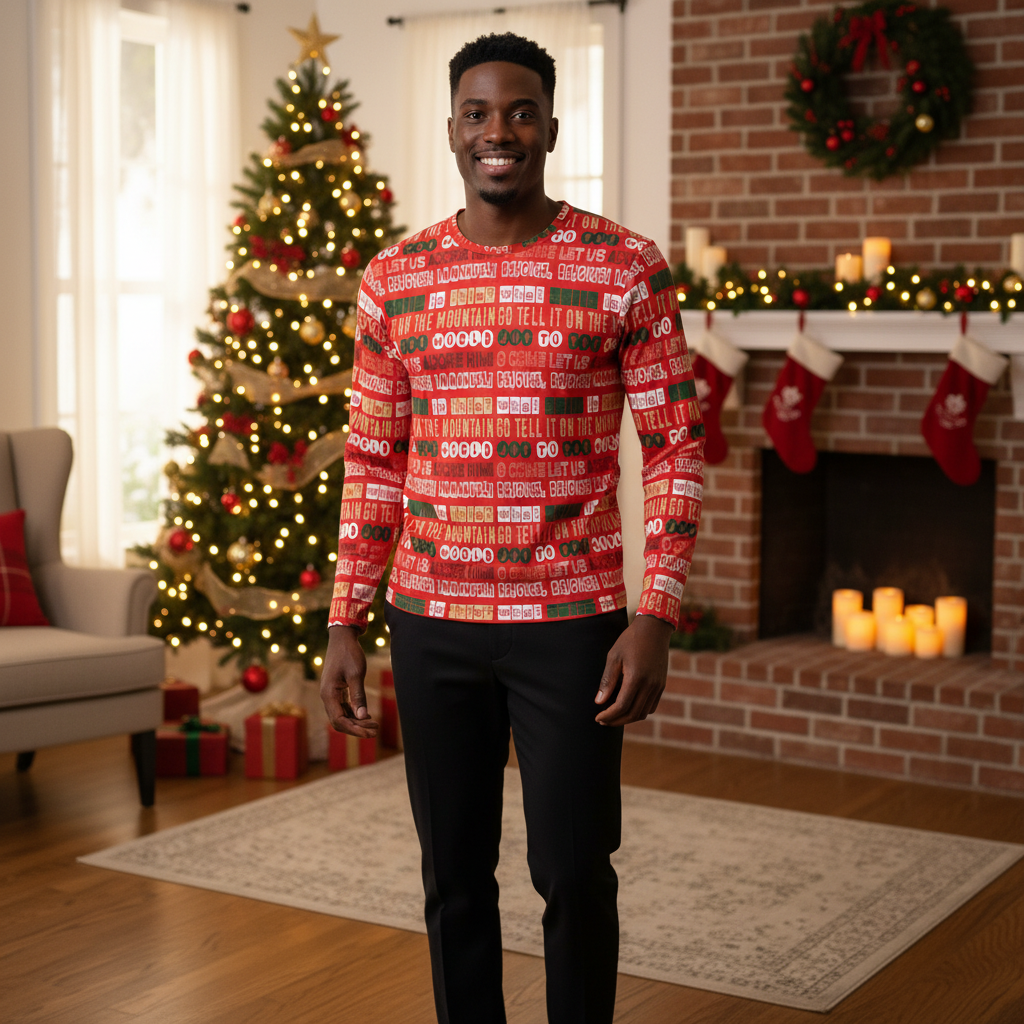 Team Jesus 365 - Christmas Long Sleeve Shirt for Men - (Jolly Red)