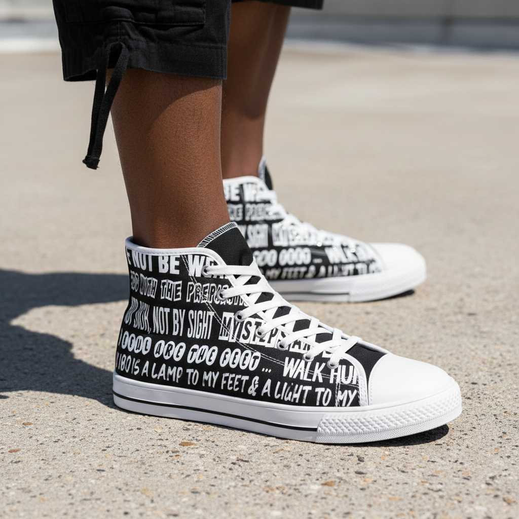 "Walk by Faith" -  Men's High Top Sneakers
