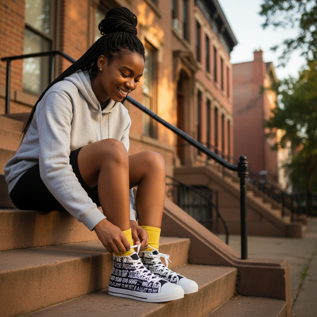 "Walk by Faith" - Women's High Top Sneakers