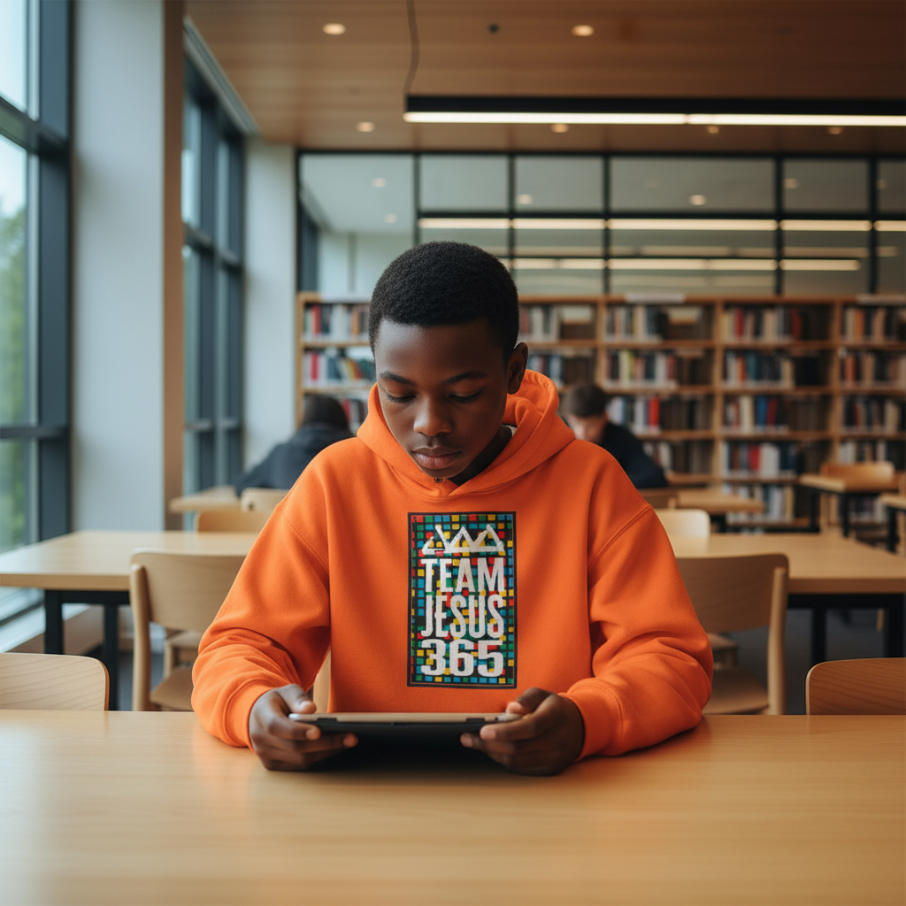 Team Jesus 365 (Branded - Mosaic) - Youth Hooded Sweatshirt