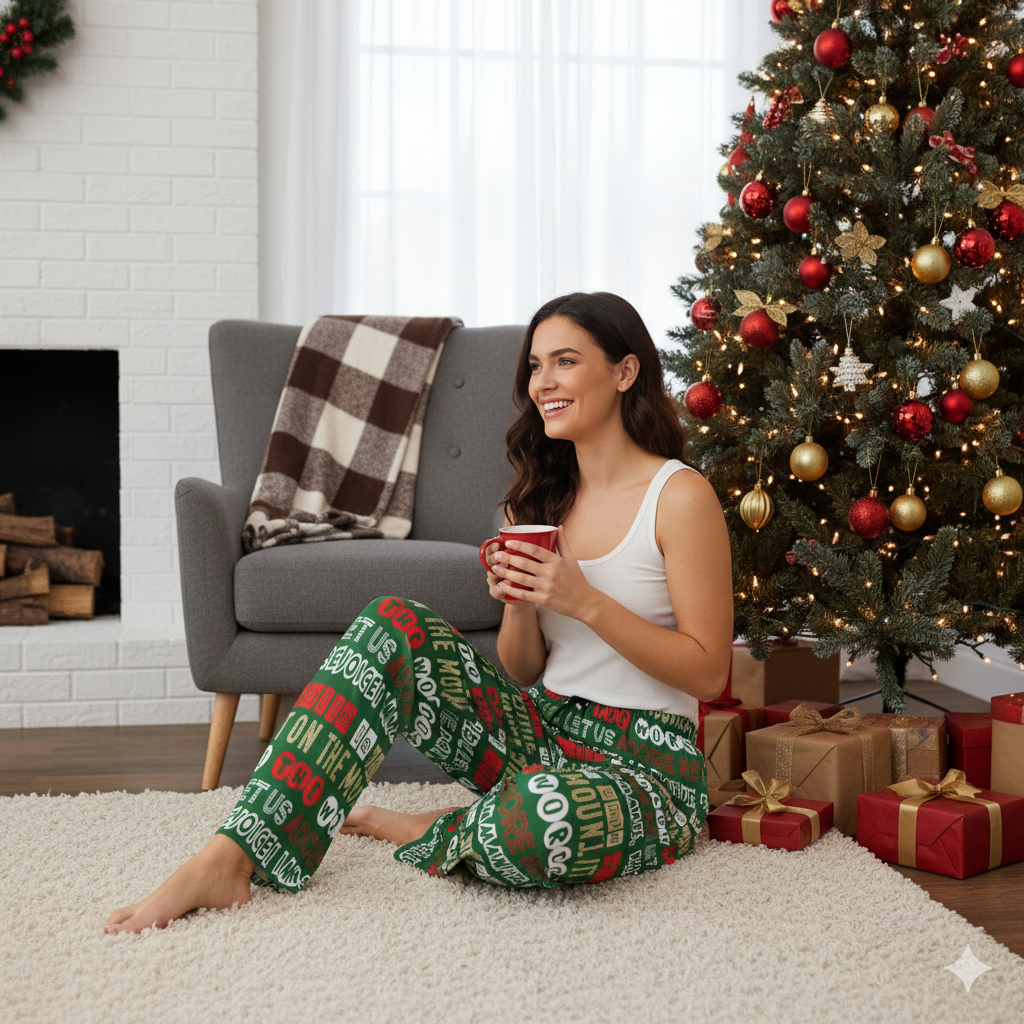 Team Jesus 365 - Christmas Pajama Pants for Women - (Holly Green)