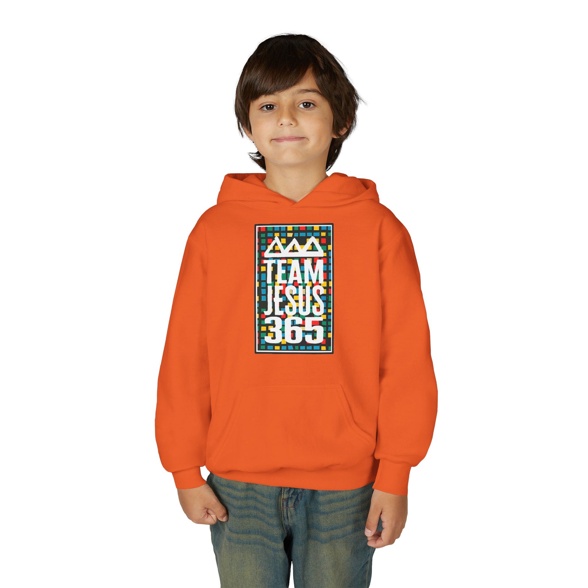 Team Jesus 365 (Branded - Mosaic) - Youth Hooded Sweatshirt