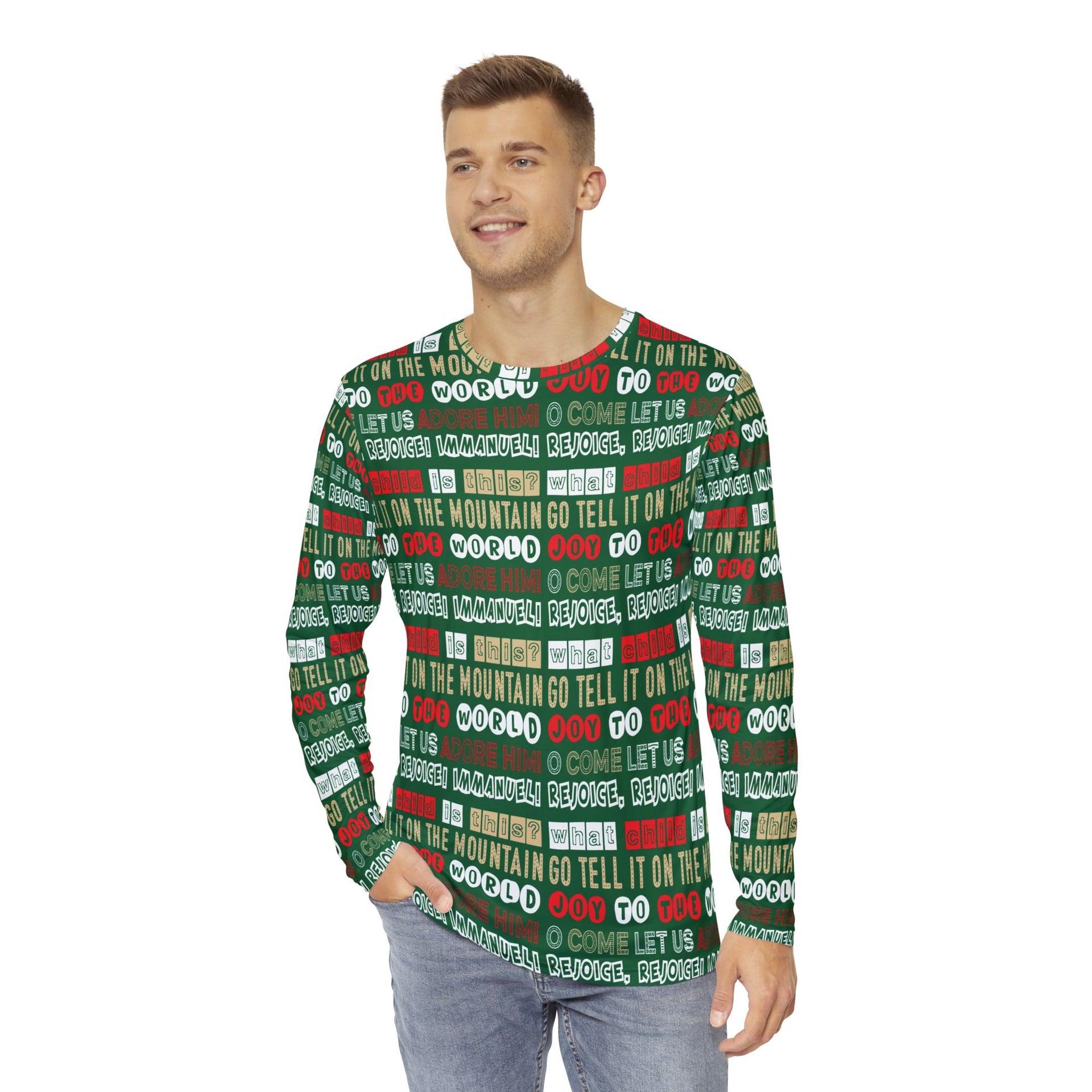 Team Jesus 365 - Christmas Long Sleeve Shirt for Men - (Holly Green)