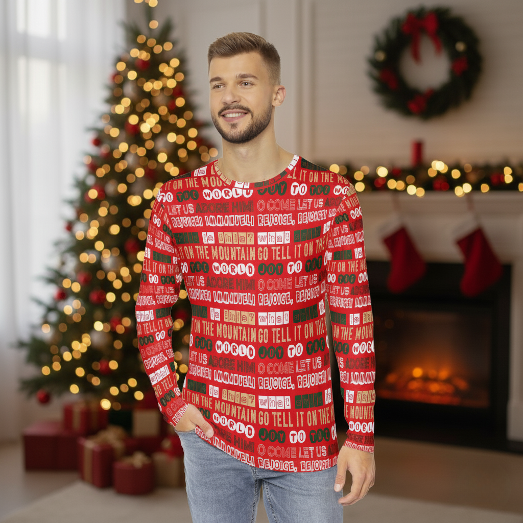 Team Jesus 365 - Christmas Long Sleeve Shirt for Men - (Jolly Red)