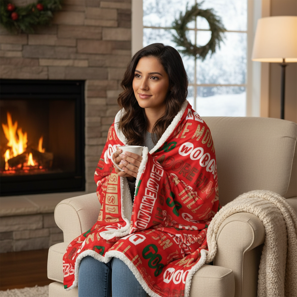 Team Jesus 365 - Christmas Snuggle Blanket (Jolly Red)