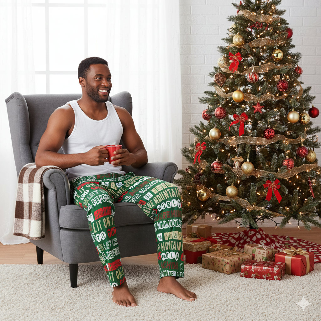 Team Jesus 365 - Christmas Pajama Pants for Men - (Holly Green)